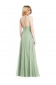Square Neck Long Soft Chiffon Sage Sleeveless Formal Evening Gown / Bridesmaid Dress Victoria