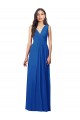 V-Neck Long Soft Chiffon Royal Blue Sleeveless Semi Formal Evening Dress / Bridesmaid Dress Victoria