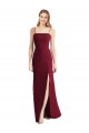 Spaghetti Straps Long Soft Chiffon Burgundy Sleeveless Bridesmaid Dress Victoria