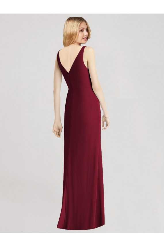 Strapless Long Chiffon Royal Blue Sleeveless Bridesmaid Dress Victoria