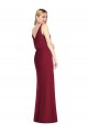 V-Neck Long Soft Chiffon Dusty Pink Sleeveless Bridesmaid Dress Victoria