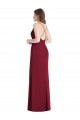 V-Neck Long Soft Chiffon Hunter Sleeveless Bridesmaid Dress Victoria