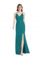 V-Neck Long Soft Chiffon Hunter Sleeveless Bridesmaid Dress Victoria