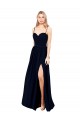 Sweetheart Long Soft Chiffon Dark Navy Sleeveless Formal Evening Gown / Bridesmaid Dress Victoria