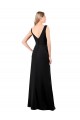 V-Neck Long Soft Chiffon Black Sleeveless Prom Dress / Bridesmaid Dress Victoria