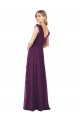 V-Neck Long Soft Chiffon Grape Cap Sleeves Formal Dress / Bridesmaid Dress Victoria