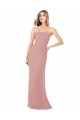 Strapless Long Soft Chiffon Dusty Pink Sleeveless Bridesmaid Dress Victoria