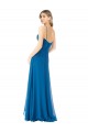 Sweetheart Long Soft Chiffon Peacock Blue Sleeveless Bridesmaid Dress Victoria