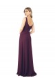 V-Neck Long Floor Length Chiffon Grape Sleeveless Bridesmaid Dress Victoria