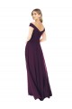 Off the Shoulder Long Soft Chiffon Grape Sleeveless Bridal Party Dress Victoria
