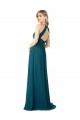 High Neck Long Soft Chiffon Windsor Blue Sleeveless Bridesmaid Dress Victoria