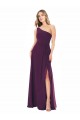 One Shoulder Long Soft Chiffon Grape Sleeveless Formal Dress / Bridesmaid Dress Victoria