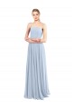 Square Neck Long Soft Chiffon Light Sky Blue A-Line Sleeveless Bridesmaid Dress Victoria