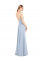 Square Neck Long Soft Chiffon Light Sky Blue A-Line Sleeveless Bridesmaid Dress Victoria
