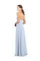 Strapless Long Soft Chiffon Light Sky Blue Sleeveless Bridesmaid Dress Victoria