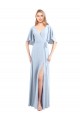 V-Neck Long Chiffon Light Sky Blue Flutter Sleeves Bridesmaid Dress / Evening Dress Victoria