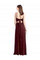 Scoop Neck Long Chiffon Burgundy Gold Sleeveless Bridesmaid Dress / Evening Dress Victoria