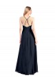 V-Neck Long Soft Chiffon Dark Navy Sleeveless Prom Dress / Bridesmaid Dress Victoria