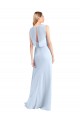 V-Neck Long Chiffon Light Sky Blue Sleeveless Bridesmaid Dress / Evening Gowns Victoria
