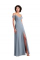 V-Neck Long Chiffon Dusty Blue Sleeveless Formal Dress / Bridesmaid Dress Victoria