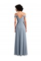 V-Neck Long Chiffon Dusty Blue Sleeveless Formal Dress / Bridesmaid Dress Victoria