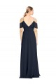 V-Neck Long Lxue Chiffon Dark Navy Sleeveless Bridesmaid Dress Victoria