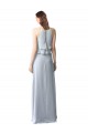 Halter Neck Long Soft Chiffon Light Sky Blue Sleeveless Bridesmaid Dresses Victoria