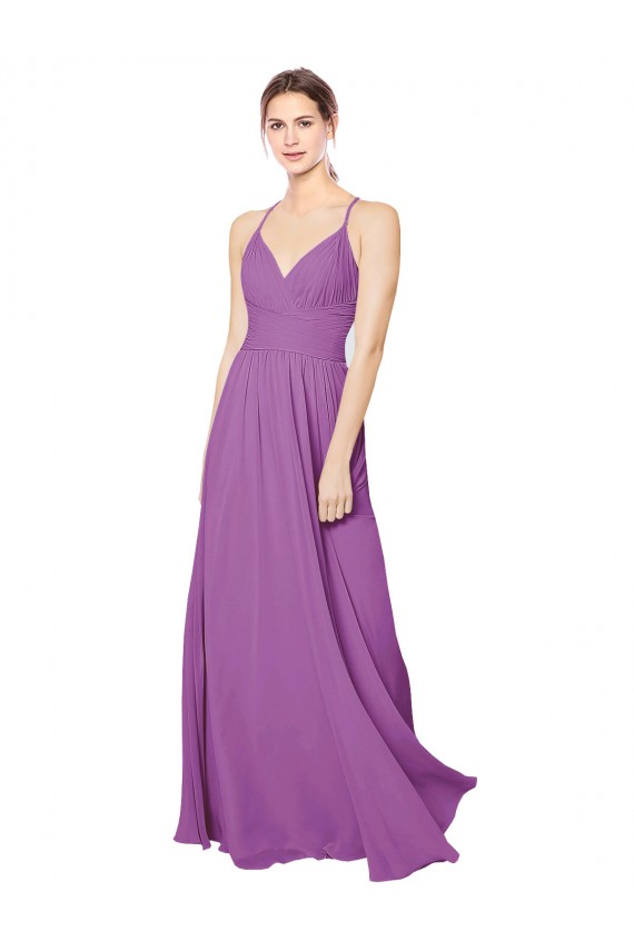 Sweetheart Long Soft Chiffon Dahlia Sleeveless Formal Dress / Bridesmaid Dress Victoria