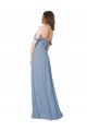 Sweetheart Long Chiffon Dusty Blue Sleeveless Wedding Party Dress Victoria