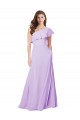 One Shoulder Long Soft Chiffon Lilac Sleeveless Bridesmaid Dress Victoria