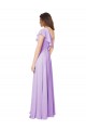 One Shoulder Long Soft Chiffon Lilac Sleeveless Bridesmaid Dress Victoria