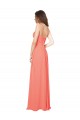 Sweetheart Long Soft Chiffon Coral Sleeveless Bridesmaid Dress Victoria