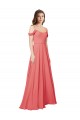 Off the Shoulder Long Soft Chiffon Desert Rose Sleeveless Bridesmaid Dress Victoria