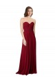 Sweetheart Long Floor Length Chiffon Burgundy Sleeveless Bridesmaid Dress Victoria