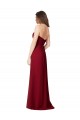 Sweetheart Long Floor Length Chiffon Burgundy Sleeveless Bridesmaid Dress Victoria