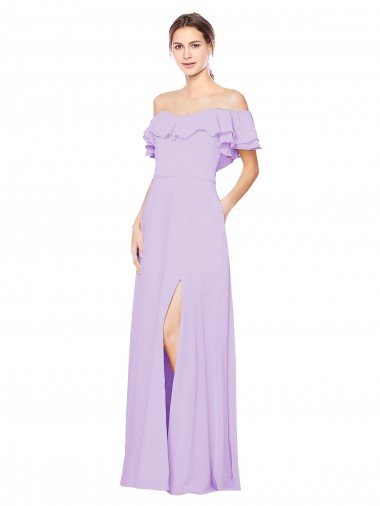 Strapless Long Soft Chiffon Lilac A-Line Sleeveless Bridesmaid Dress Victoria