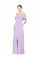 Strapless Long Soft Chiffon Lilac A-Line Sleeveless Bridesmaid Dress Victoria
