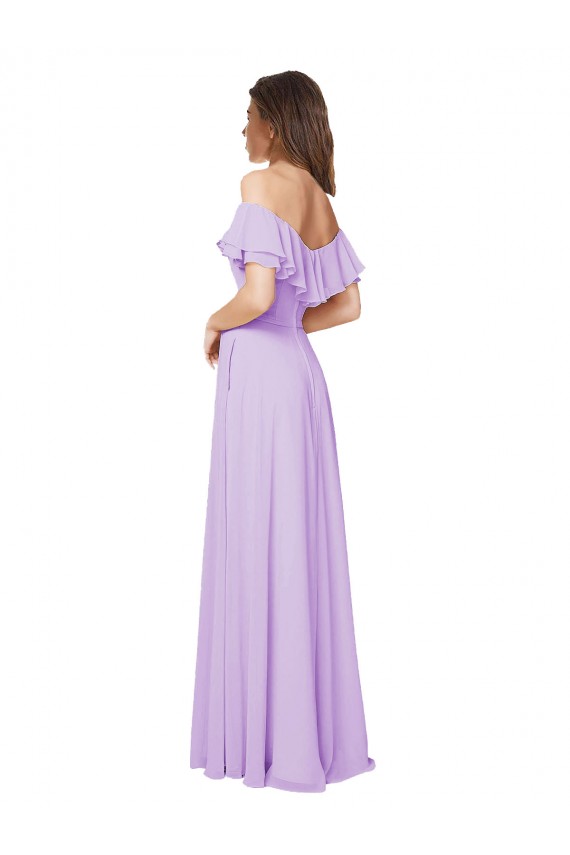 Strapless Long Soft Chiffon Lilac A-Line Sleeveless Bridesmaid Dress Victoria