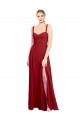 Sweetheart Long Soft Chiffon Red Sleeveless Bridesmaid Dress Victoria