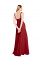 Sweetheart Long Soft Chiffon Red Sleeveless Bridesmaid Dress Victoria