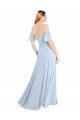 Square Neck Long Soft Chiffon Light Sky Blue Flutter Sleeves Formal Dress / Bridesmaid Dress Victoria