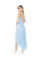 V-Neck Midi Length Soft Chiffon Light Sky Blue Sleeveless Bridesmaid Dress Victoria