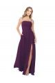 Strapless Long Soft Chiffon Grape Sleeveless Bridesmaid Dress Victoria
