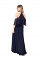 High Neck Long Soft Chiffon Dark Navy Flutter Sleeves Formal Dress / Bridesmaid Dress Victoria