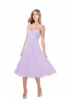 Sweetheart Midi Length Soft Chiffon Lilac Sleeveless High Low Bridesmaid Dress Victoria