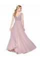 High Neck Long Soft Chiffon Primrose Sleeveless Formal Evening Gown / Prom Dress / Bridesmaid Dress Victoria