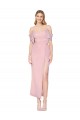 High Neck Knee Length Soft Chiffon Primrose Cold Shoulder Formal Evening Gown / Prom Dress / Bridesmaid Dress Victoria