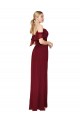High Neck Long Soft Chiffon Burgundy Cold Shoulder Formal Evening Gown / Prom Dress / Bridesmaid Dress Victoria