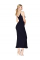 High Neck Knee Length Soft Chiffon Dark Navy Sleeveless Formal Evening Gown / Prom Dress / Bridesmaid Dress Victoria