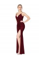 High Neck Long Soft Chiffon Burgundy Mermaid Sleeveless Formal Evening Gown / Prom Dress / Bridesmaid Dress Victoria
